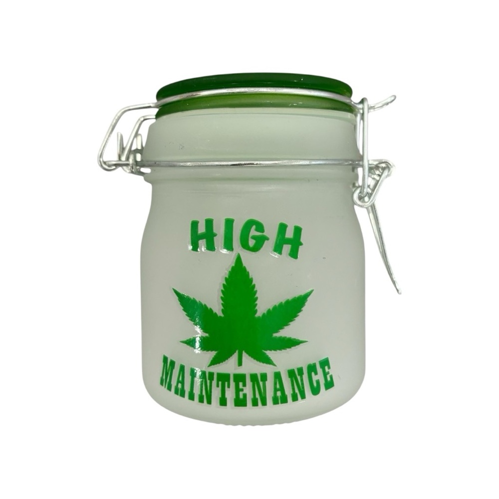 High Maintenance Glass Stash Jar